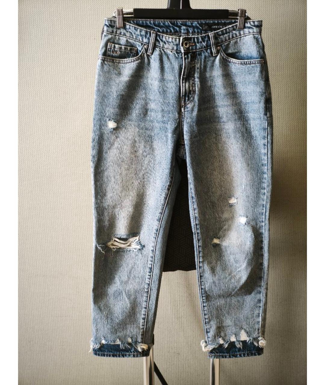 ARMANI EXCHANGE Голубые хлопковые джинсы слим, фото 9