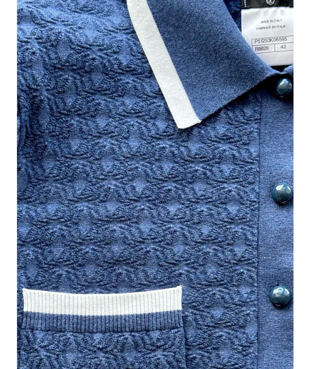 CHANEL Темно-синяя хлопко-эластановая блузы, фото 4