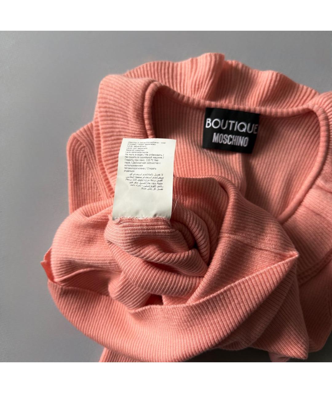 BOUTIQUE MOSCHINO Розовый шерстяной кардиган, фото 7