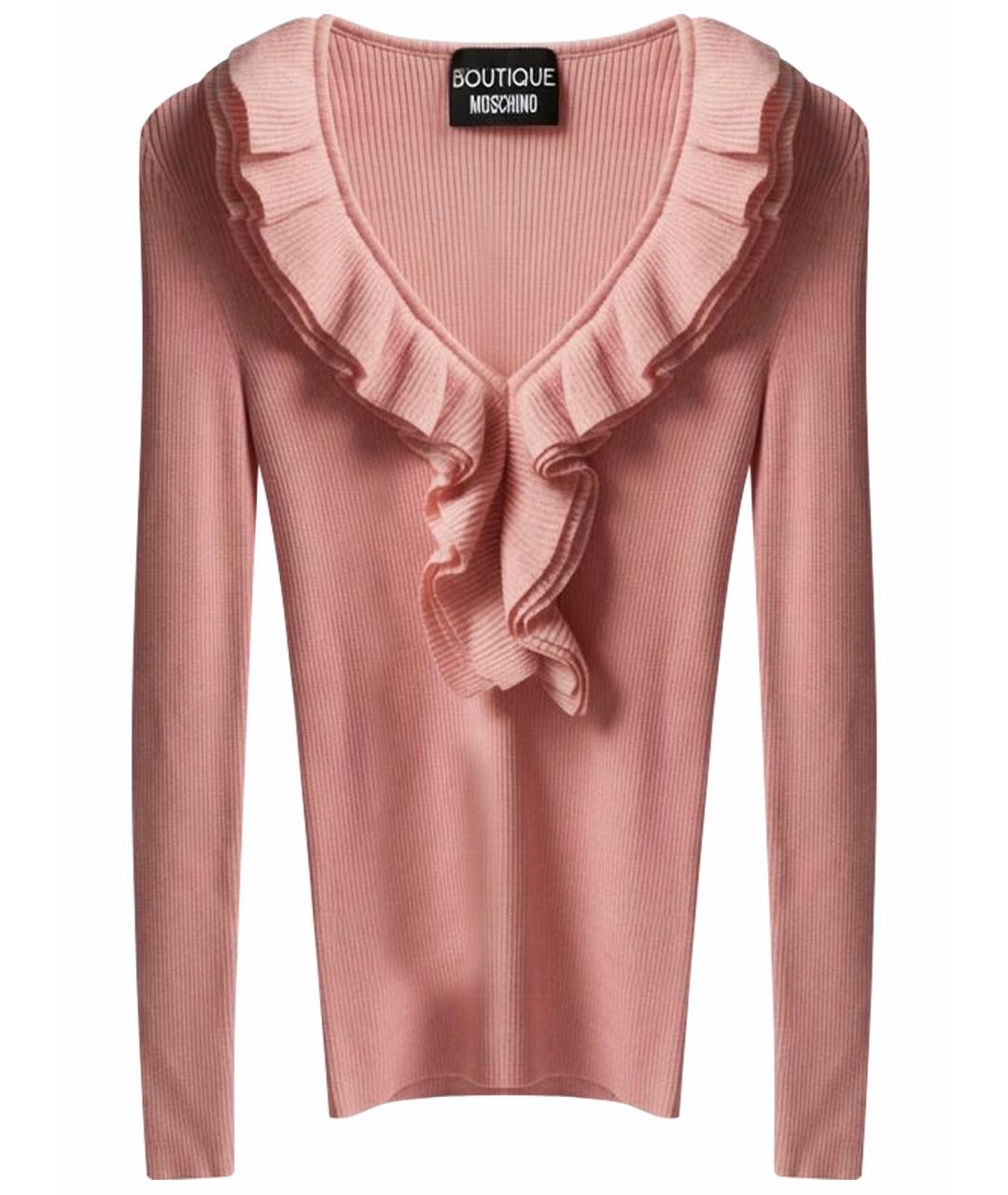 BOUTIQUE MOSCHINO Розовый шерстяной кардиган, фото 1