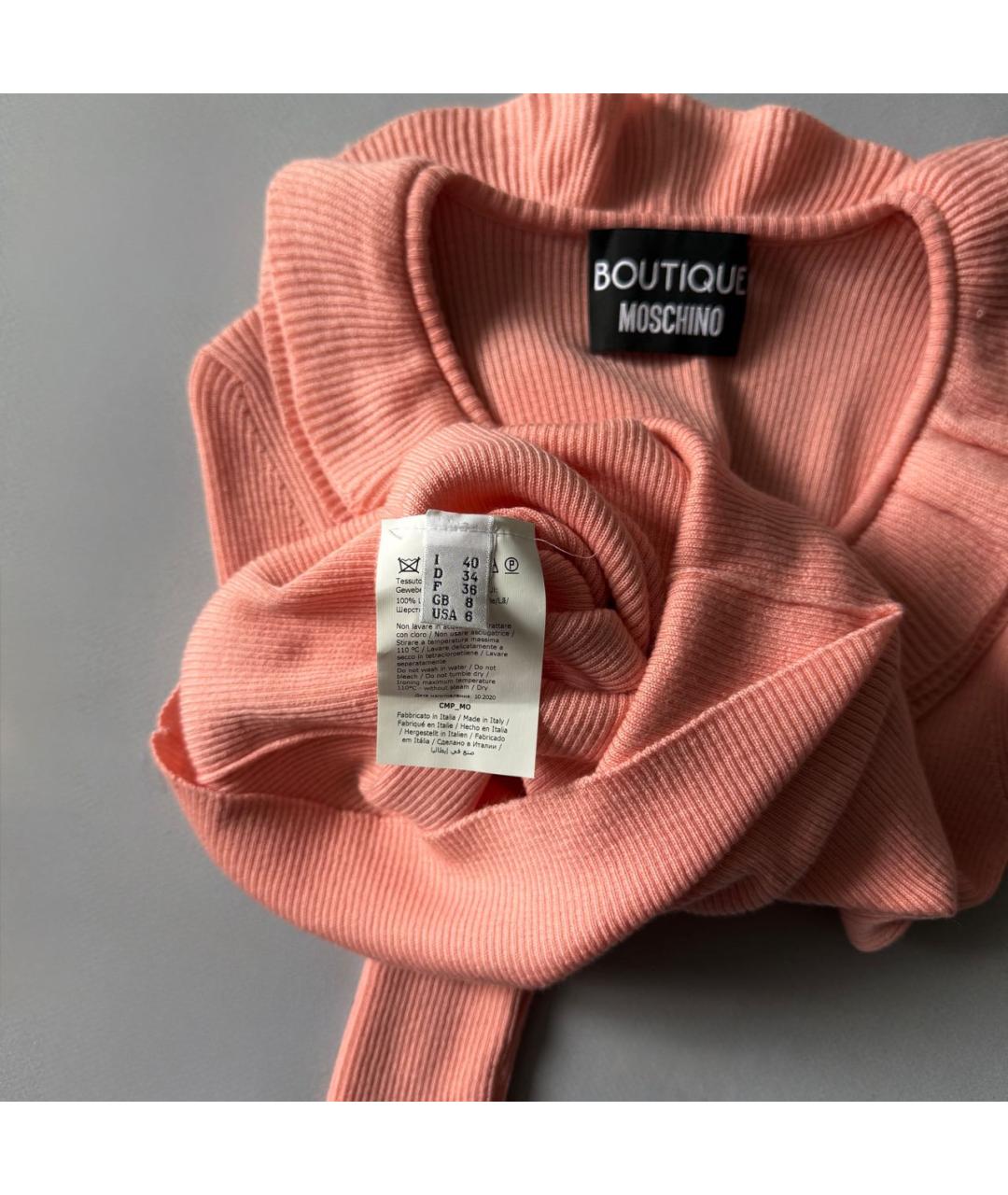 BOUTIQUE MOSCHINO Розовый шерстяной кардиган, фото 5