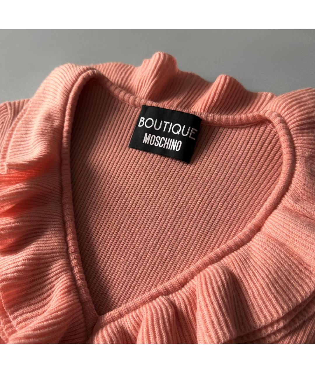 BOUTIQUE MOSCHINO Розовый шерстяной кардиган, фото 3