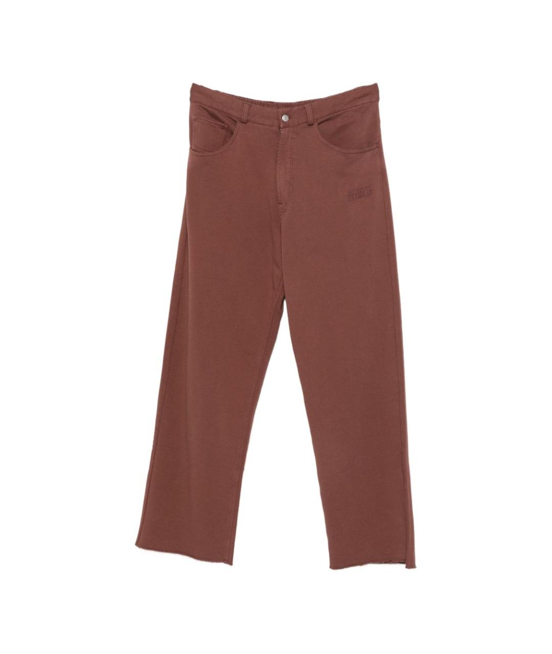 MM6 MAISON MARGIELA Коричневые хлопковые повседневные брюки, фото 1