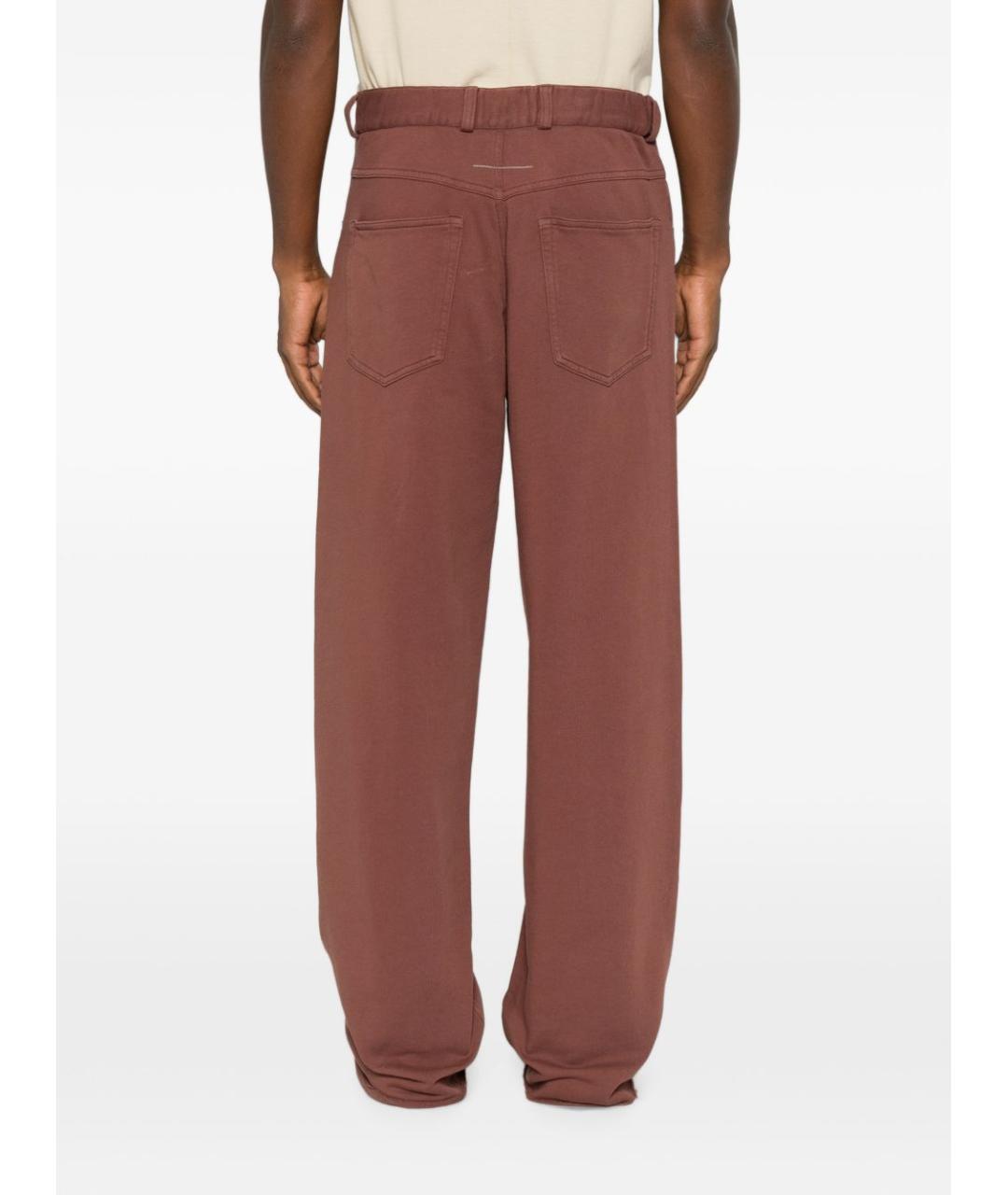 MM6 MAISON MARGIELA Коричневые хлопковые повседневные брюки, фото 2
