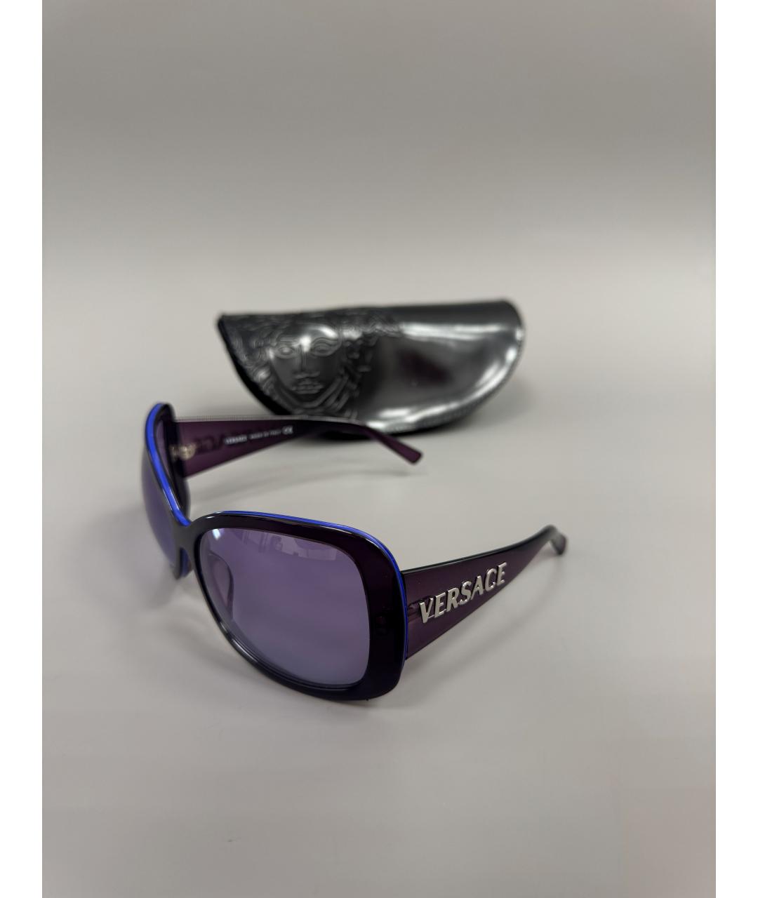 VERSACE Фиолетовые пластиковые солнцезащитные очки, фото 7