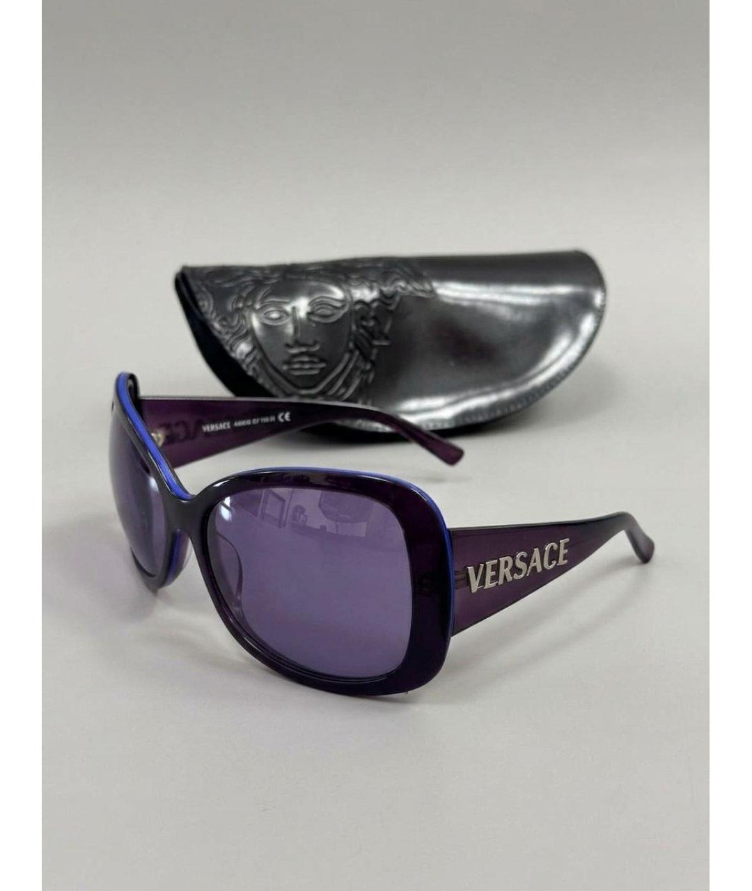 VERSACE Фиолетовые пластиковые солнцезащитные очки, фото 8