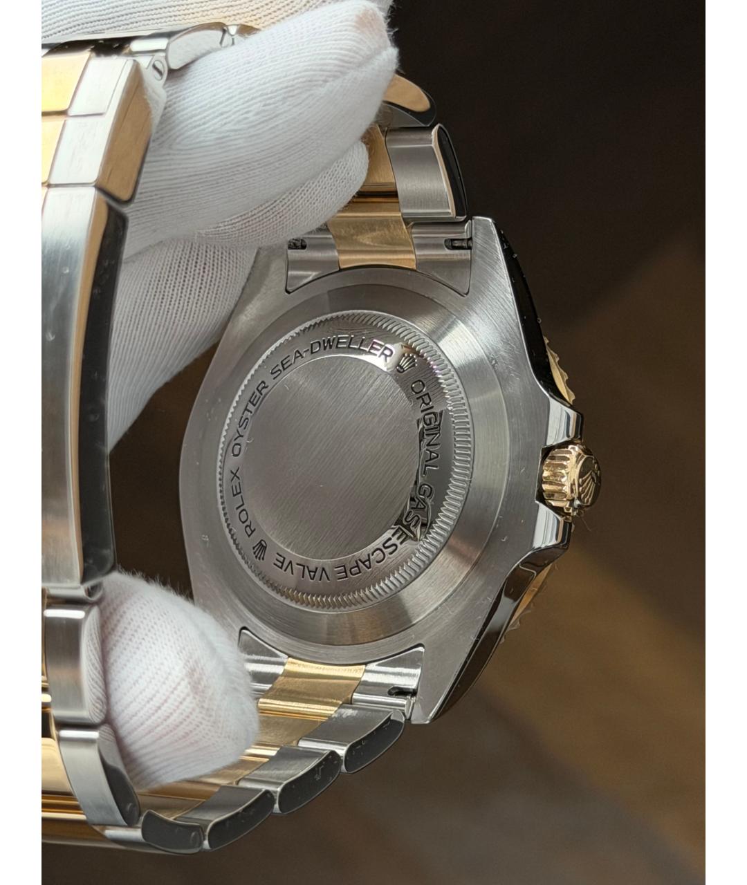 ROLEX Черные часы из желтого золота, фото 8