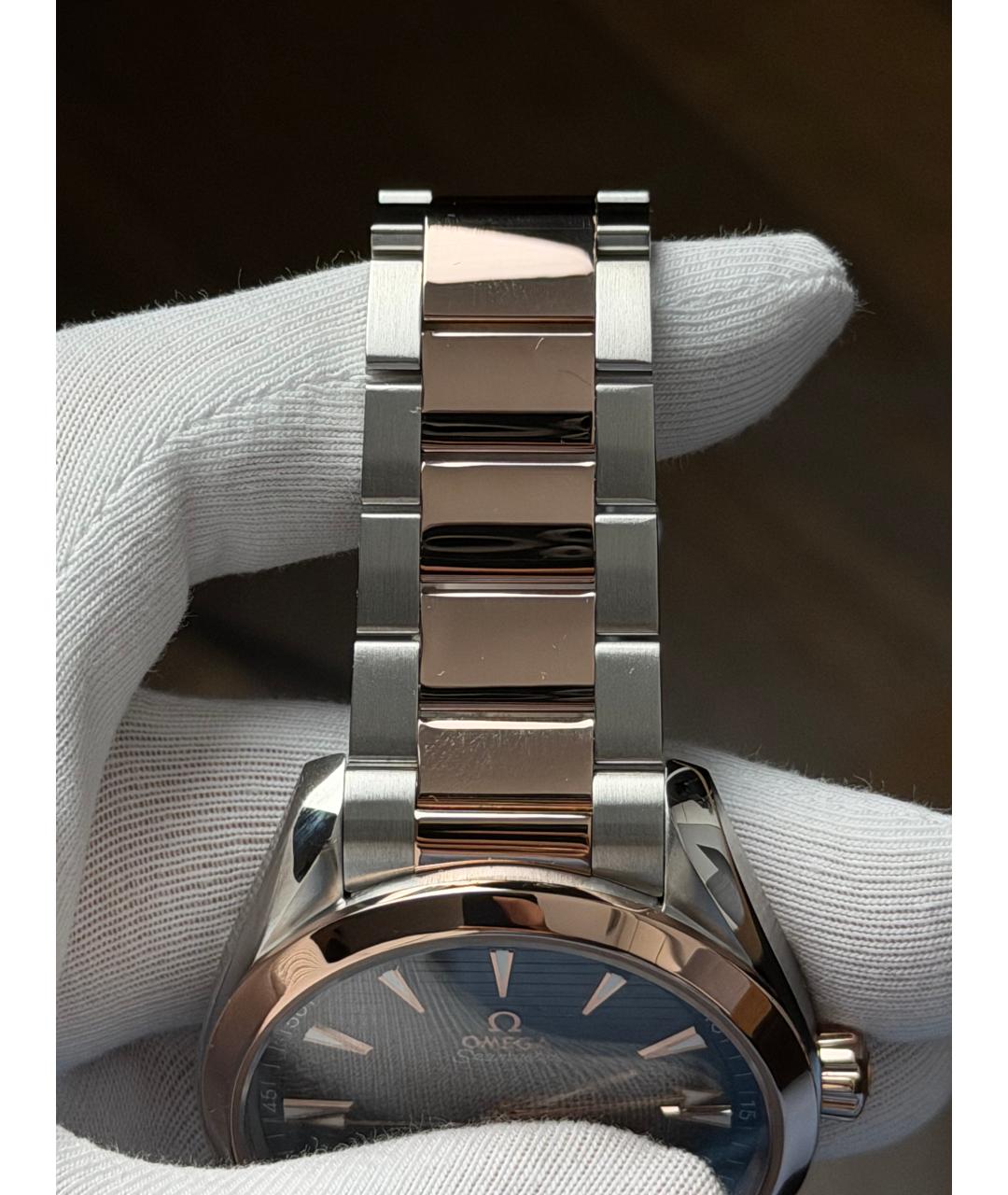 OMEGA Черные часы из розового золота, фото 7