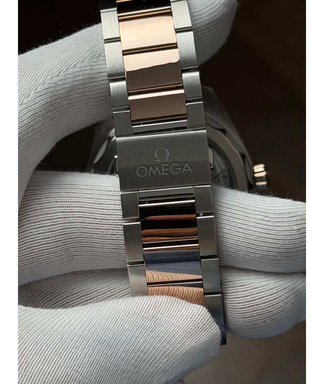OMEGA Черные часы из розового золота, фото 8