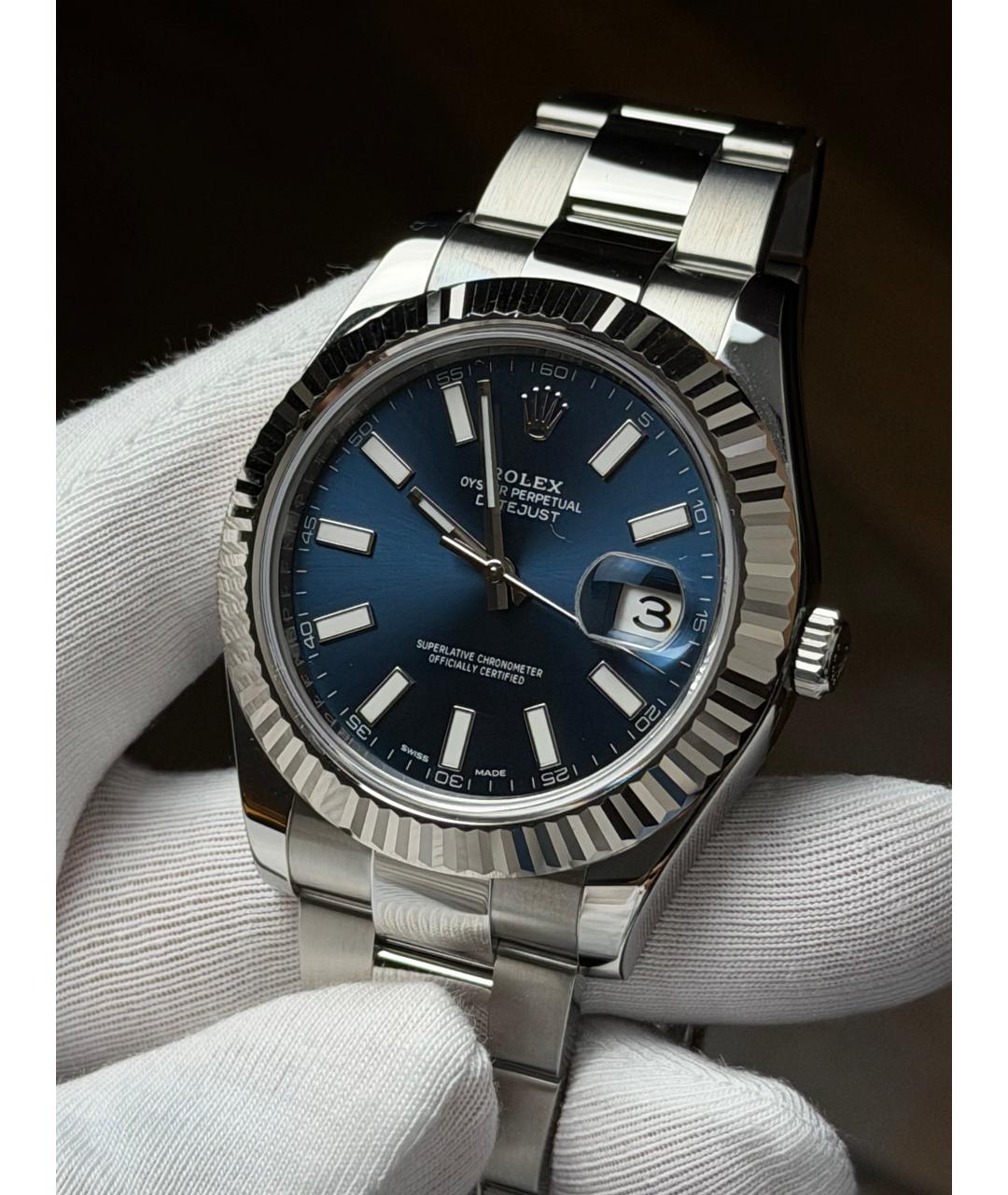 ROLEX Темно-синие часы, фото 4