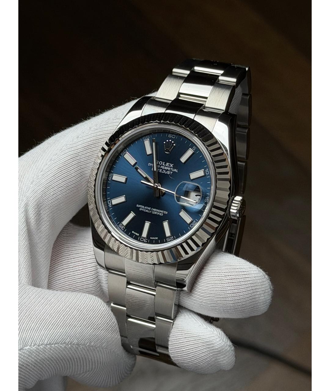 ROLEX Темно-синие часы, фото 3