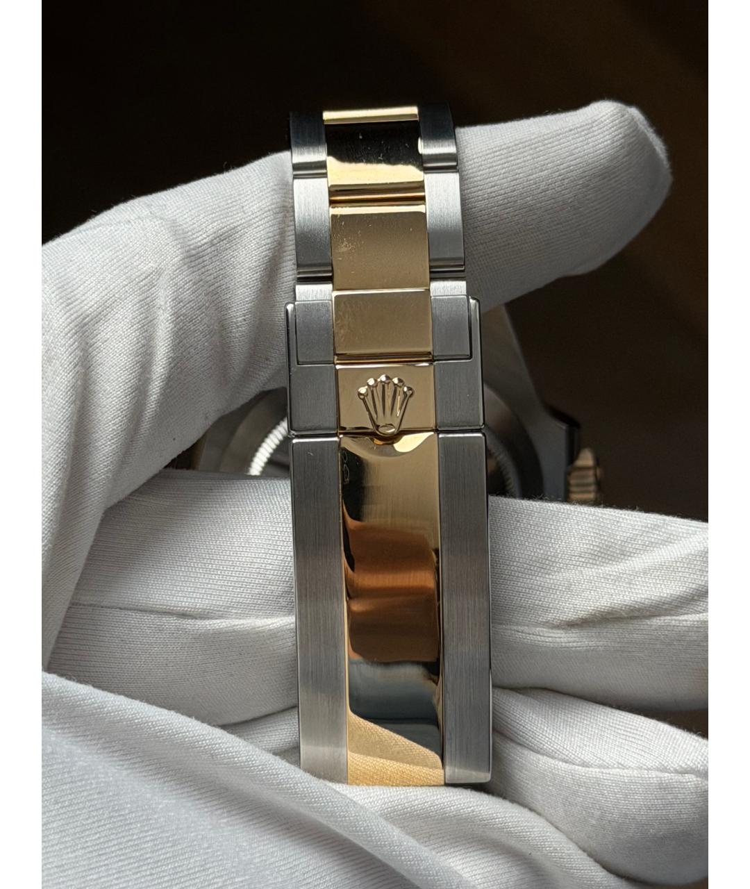ROLEX Черные часы из желтого золота, фото 9