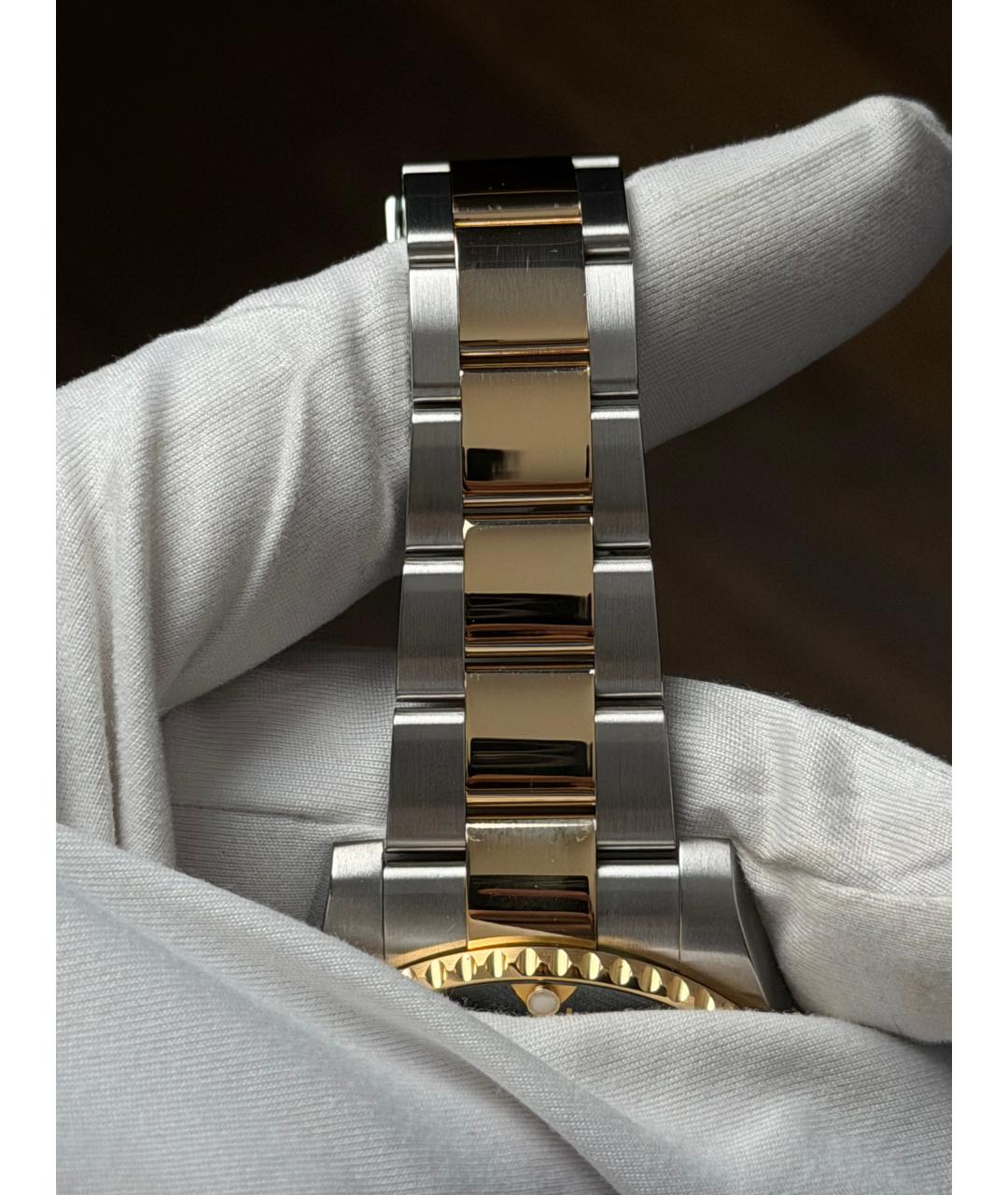 ROLEX Черные часы из желтого золота, фото 7