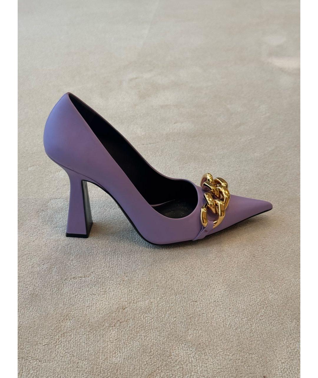 VERSACE Фиолетовые кожаные туфли, фото 7