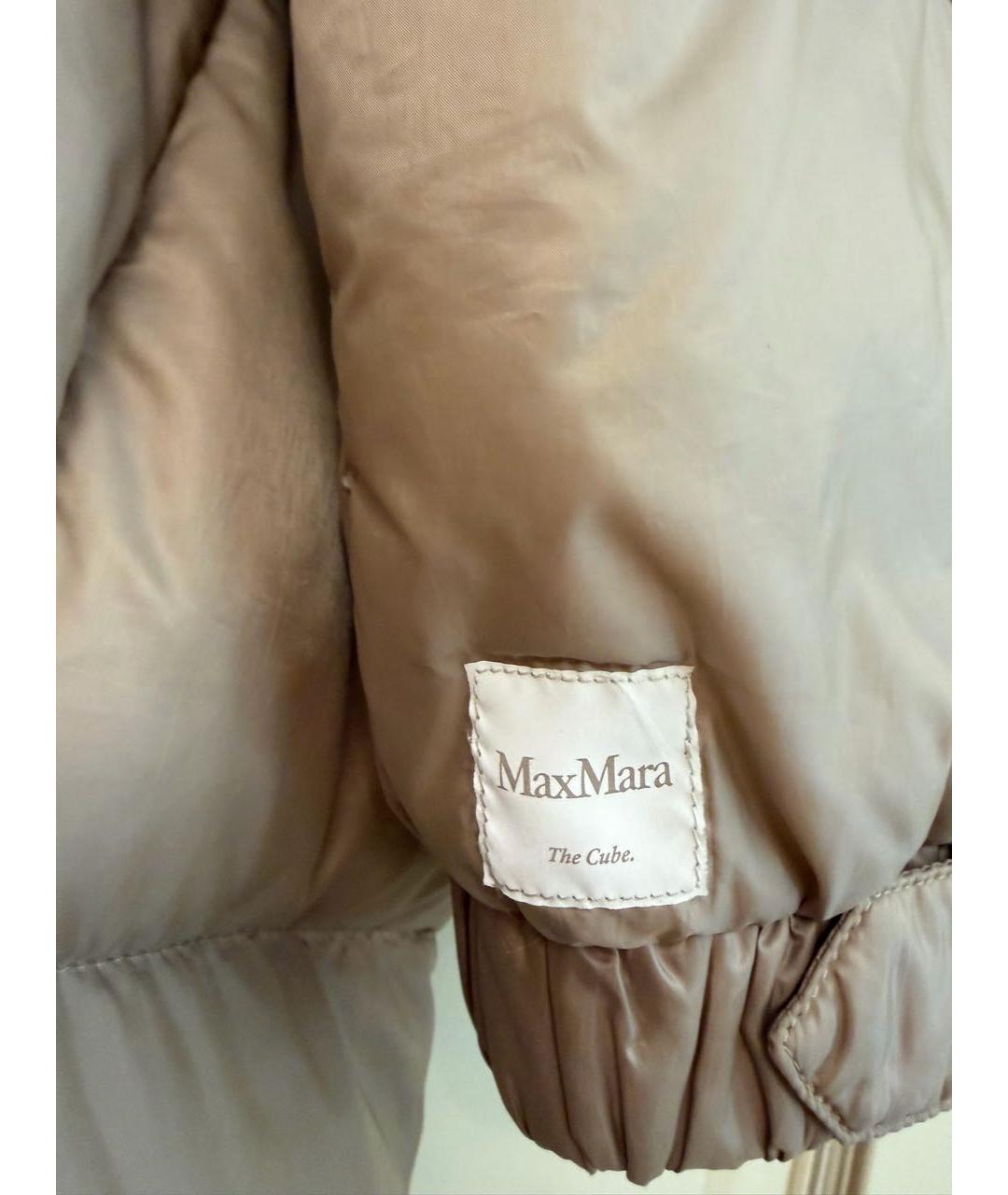 MAX MARA Бежевый полиэстеровый пуховик, фото 3