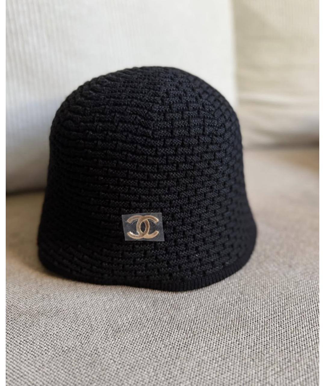 CHANEL Черная хлопковая панама, фото 2