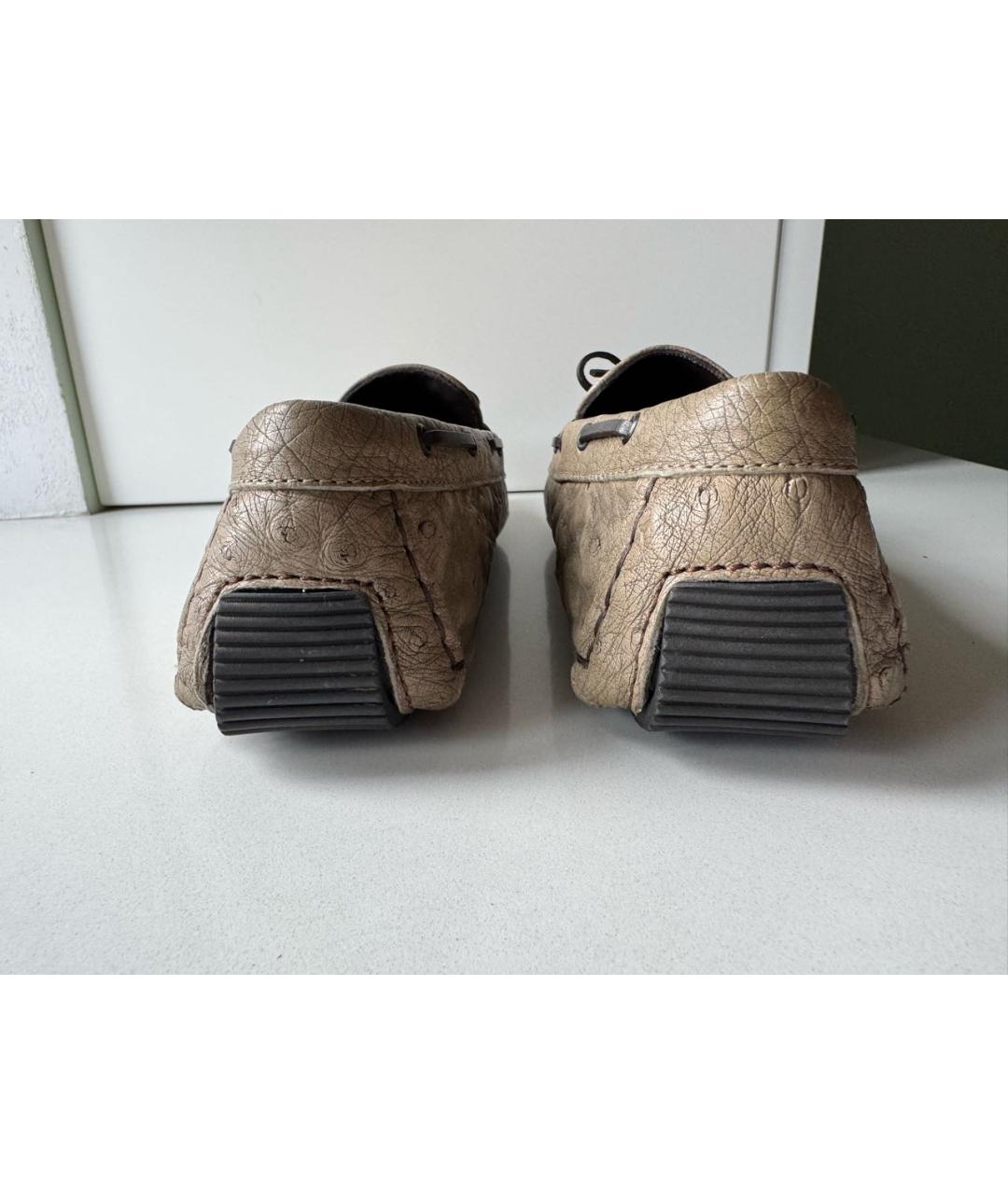 BOTTEGA VENETA Бежевые мокасины из экзотической кожи, фото 4