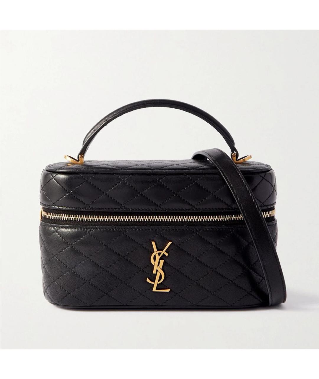 SAINT LAURENT Черная кожаная сумка через плечо, фото 7