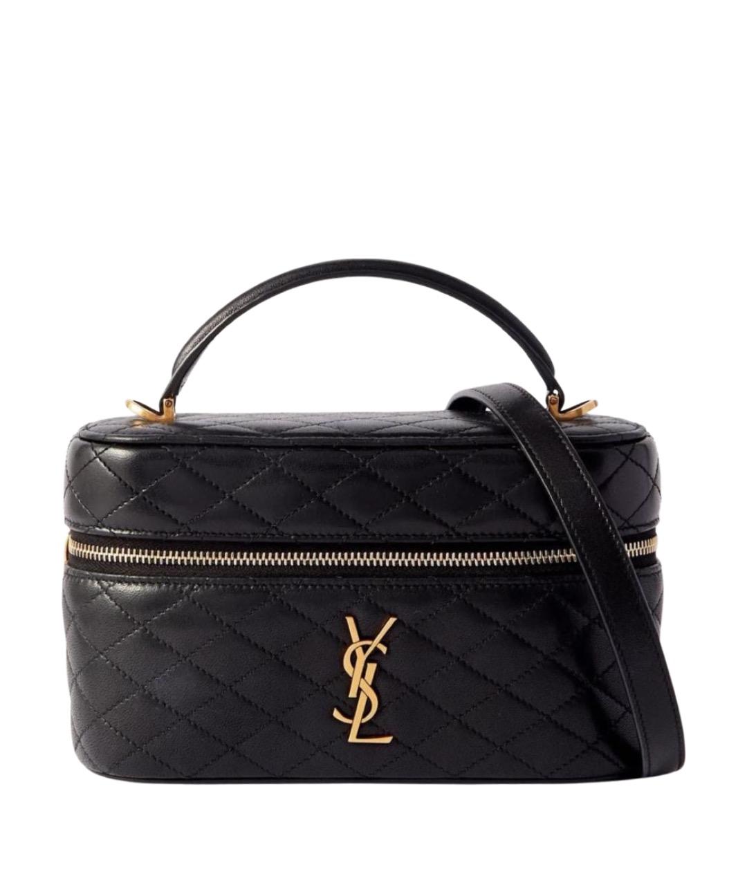 SAINT LAURENT Черная кожаная сумка через плечо, фото 1