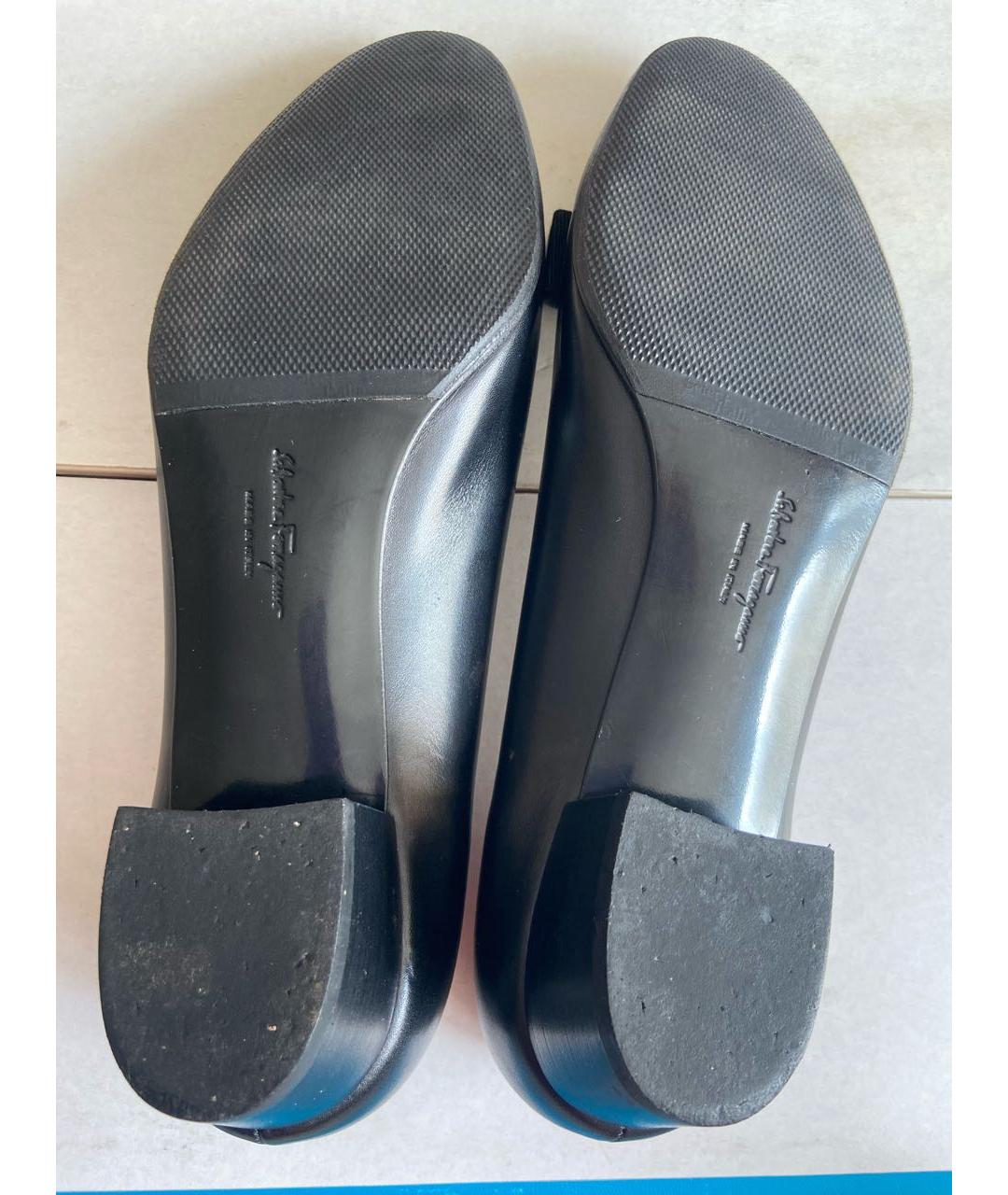FERRAGAMO Черные кожаные туфли, фото 5