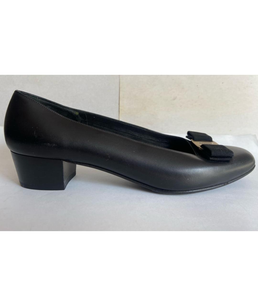 FERRAGAMO Черные кожаные туфли, фото 7