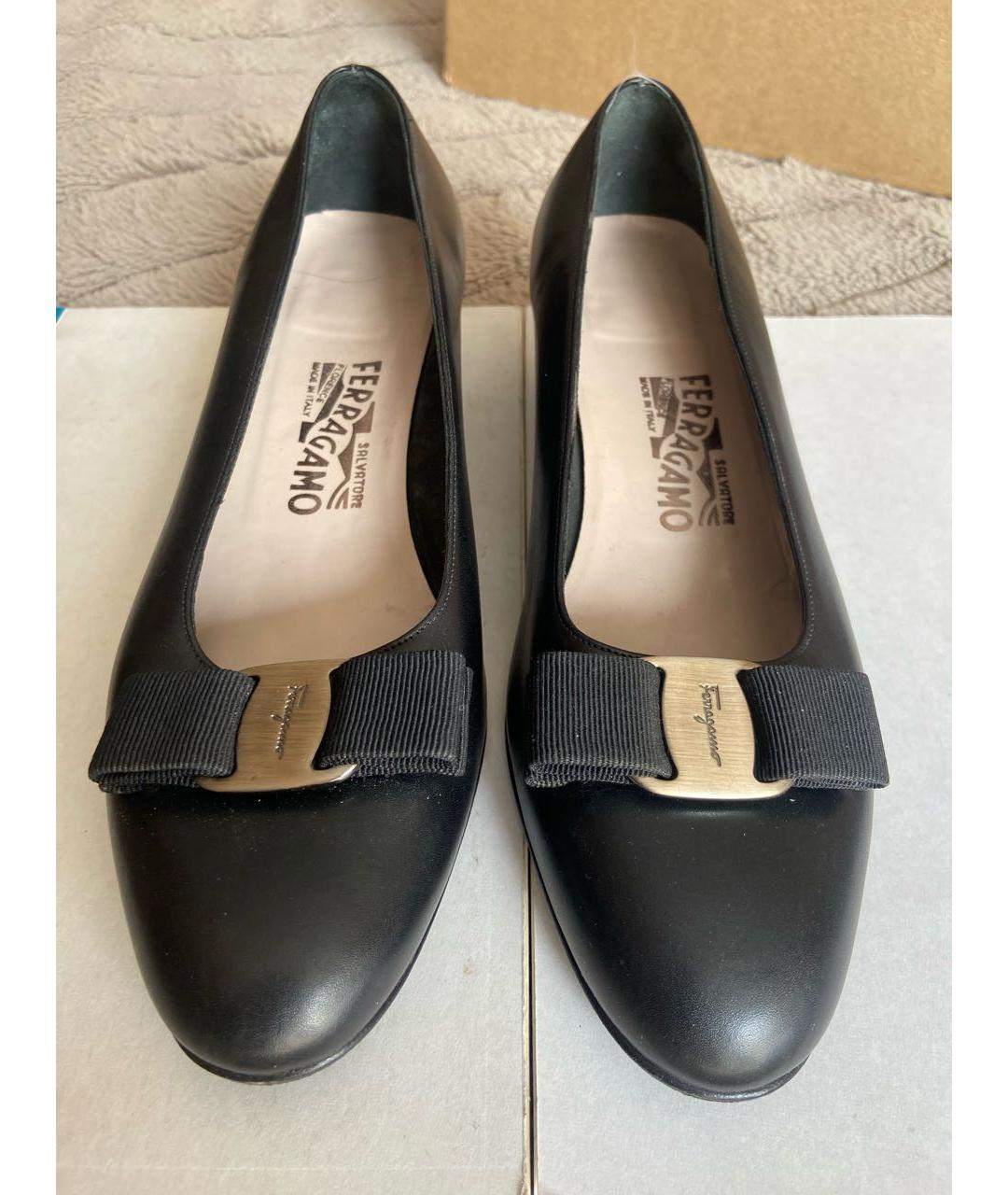 FERRAGAMO Черные кожаные туфли, фото 3