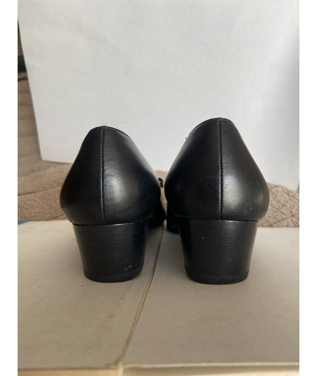 FERRAGAMO Черные кожаные туфли, фото 4