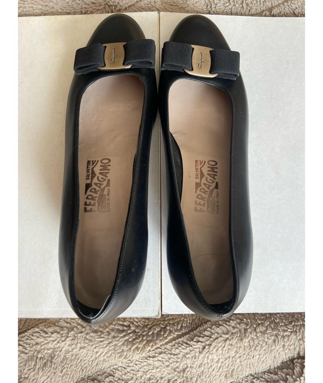 FERRAGAMO Черные кожаные туфли, фото 2