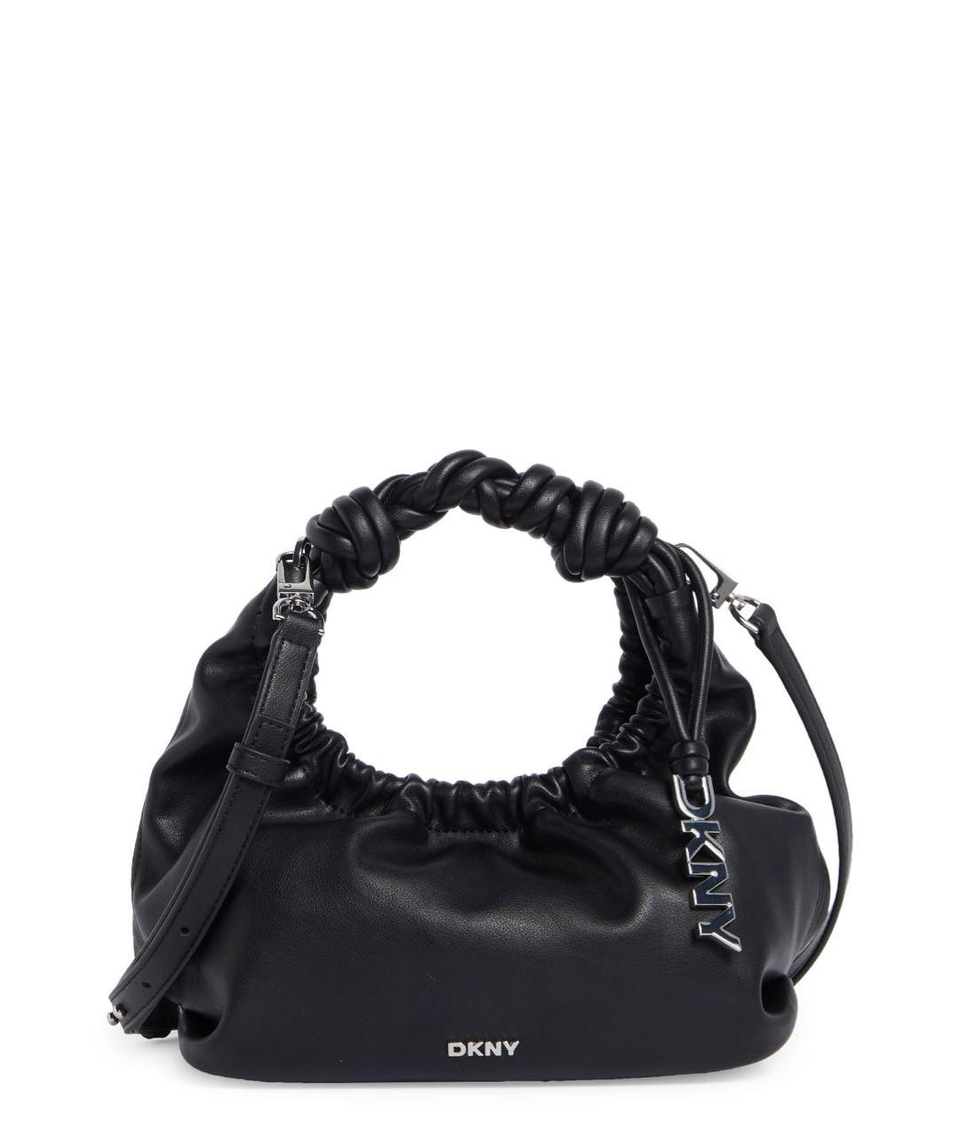 DKNY Черная сумка с короткими ручками из искусственной кожи, фото 9