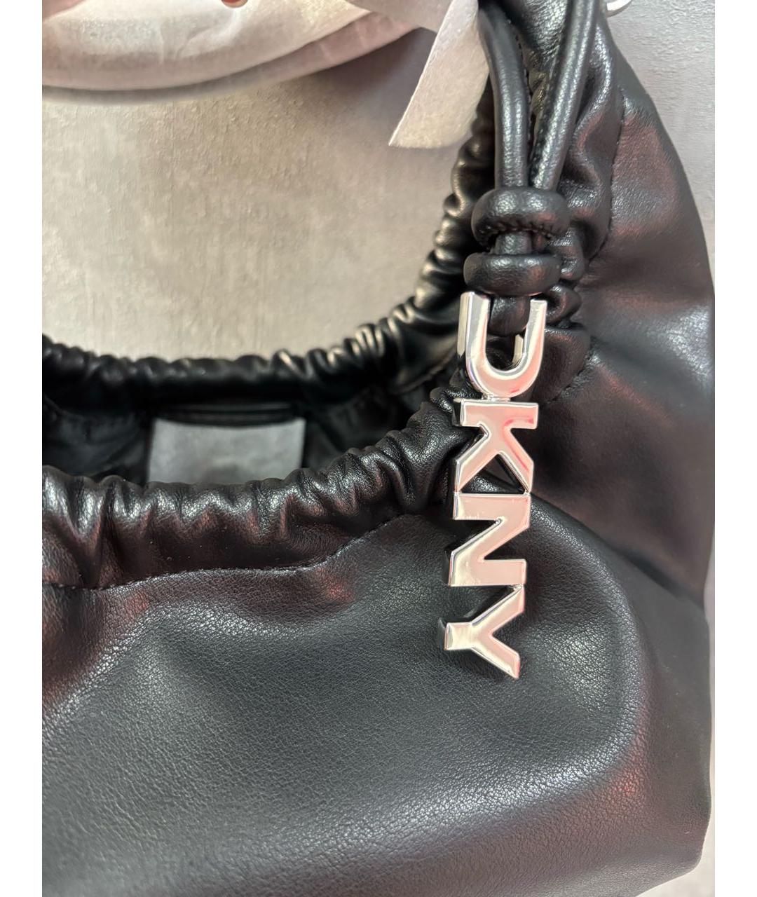 DKNY Черная сумка с короткими ручками из искусственной кожи, фото 7