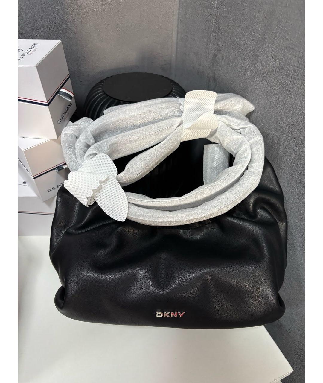 DKNY Черная сумка с короткими ручками из искусственной кожи, фото 2