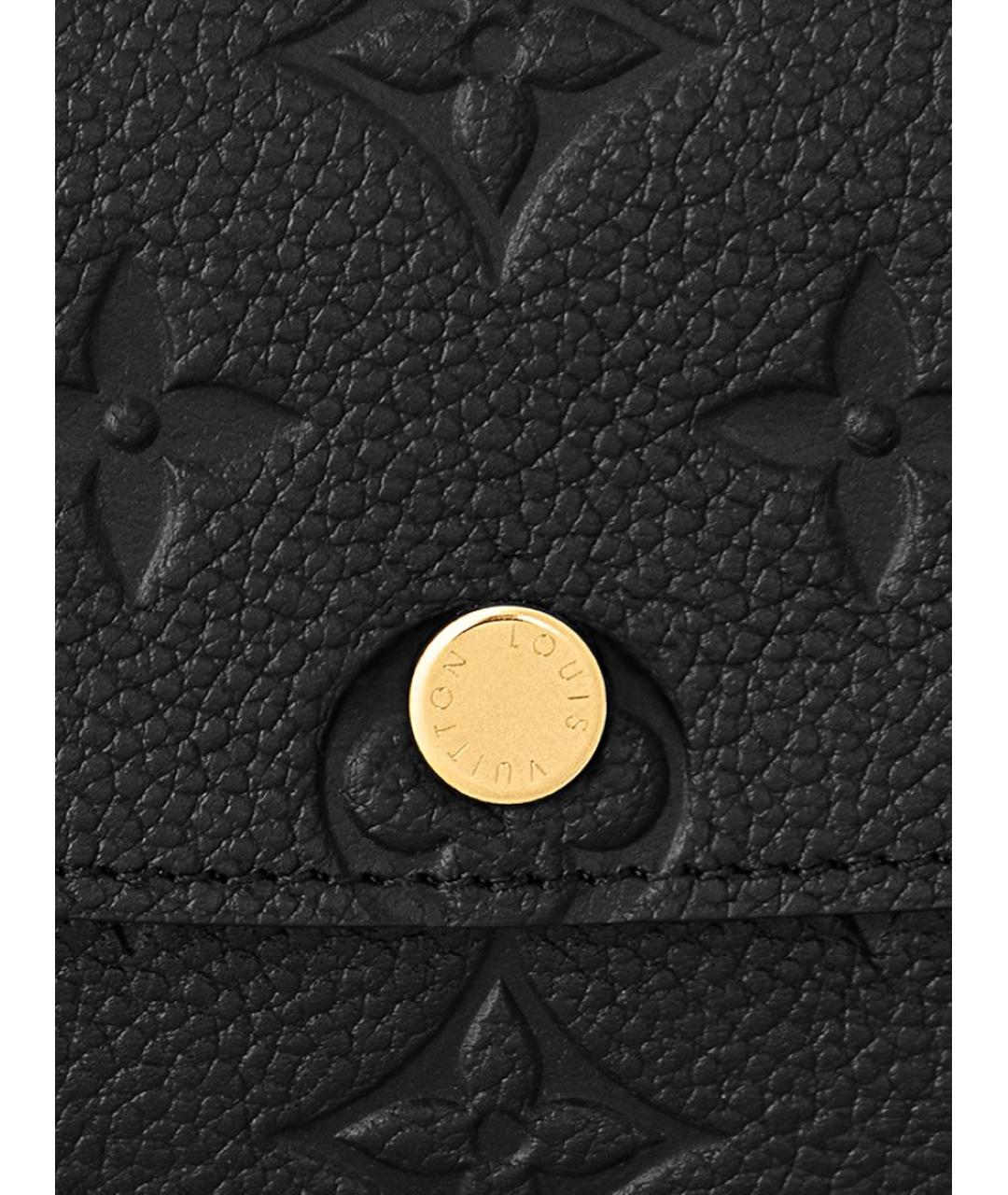 LOUIS VUITTON Черный кожаный кошелек, фото 7