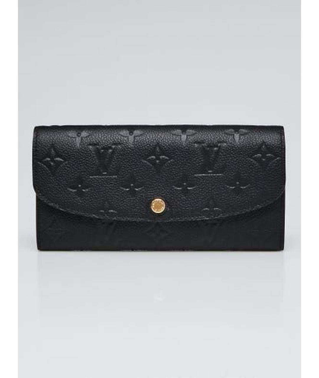 LOUIS VUITTON Черный кожаный кошелек, фото 10