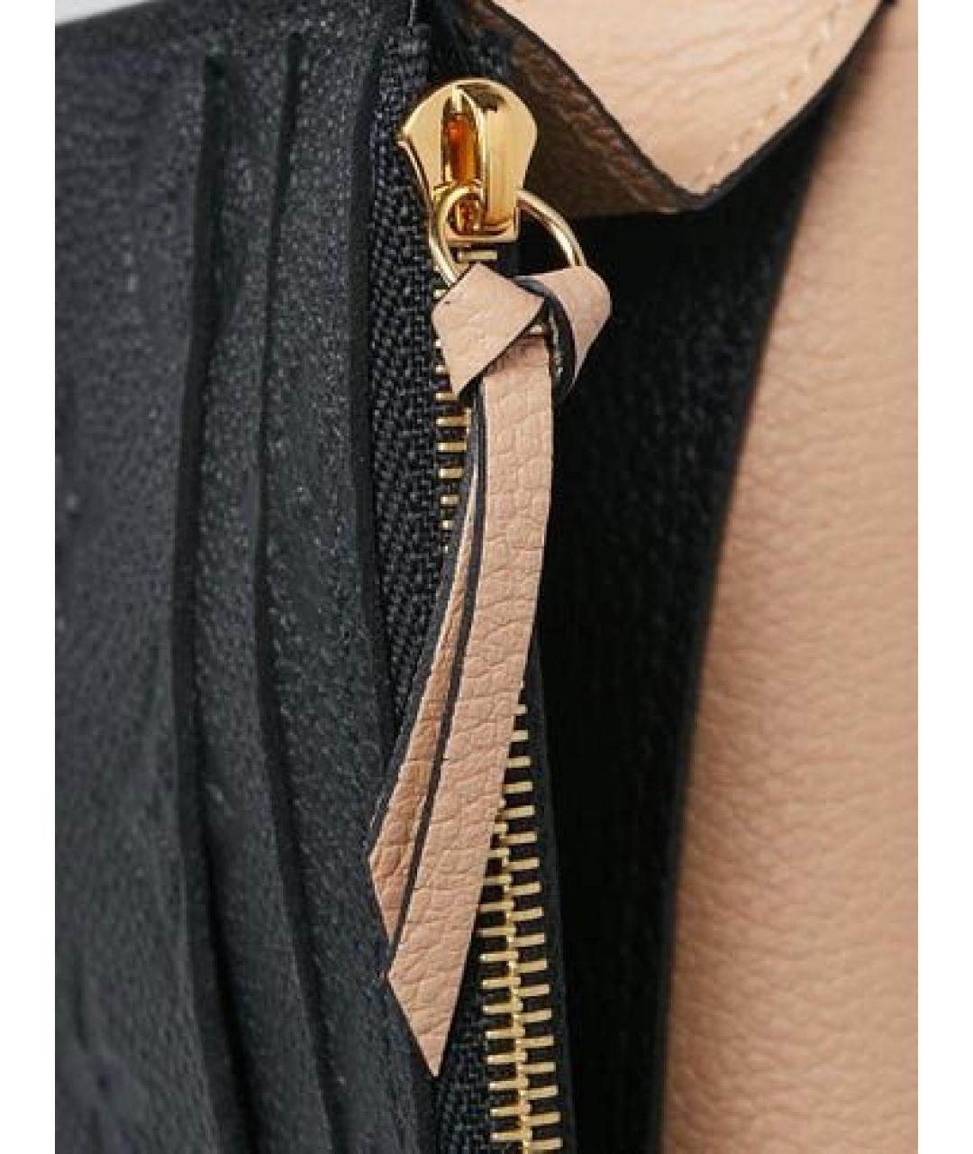 LOUIS VUITTON Черный кожаный кошелек, фото 8