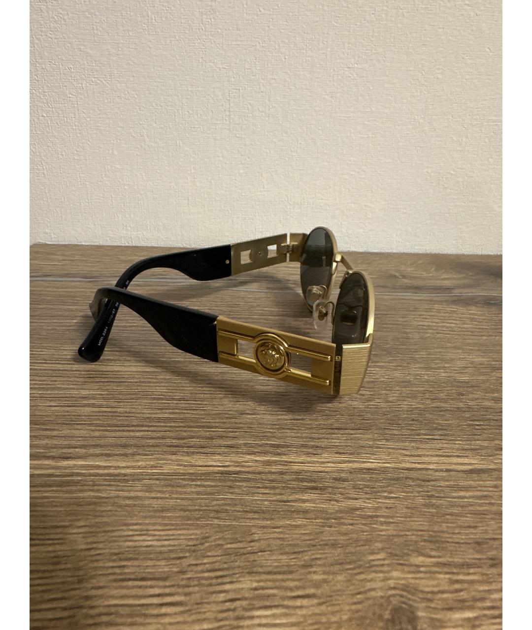 VERSACE Черные металлические солнцезащитные очки, фото 2