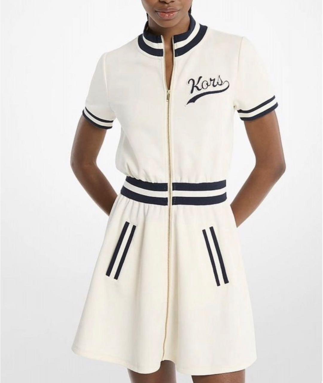 MICHAEL KORS Белое хлопковое повседневное платье, фото 6