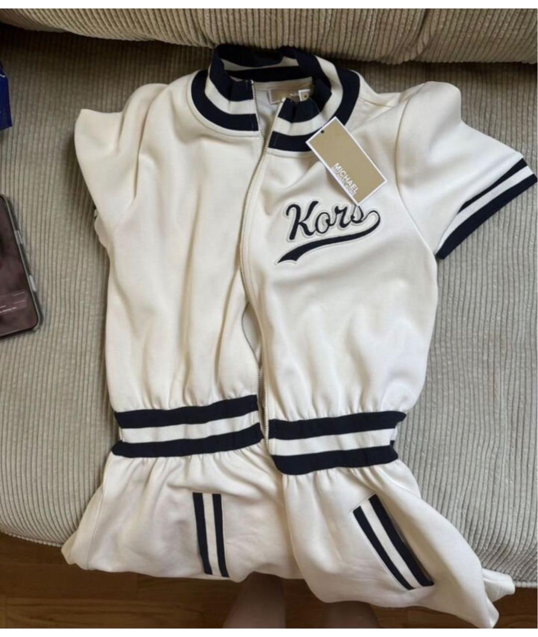 MICHAEL KORS Белое хлопковое повседневное платье, фото 3
