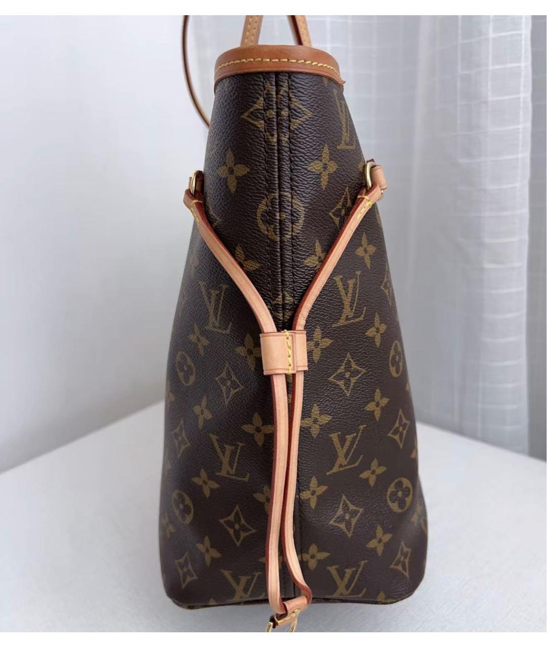 LOUIS VUITTON Коричневая канва сумка тоут, фото 4