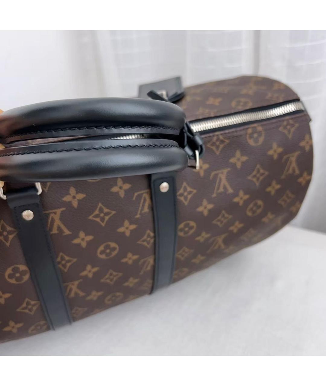 LOUIS VUITTON Коричневая канва дорожная/спортивная сумка, фото 6