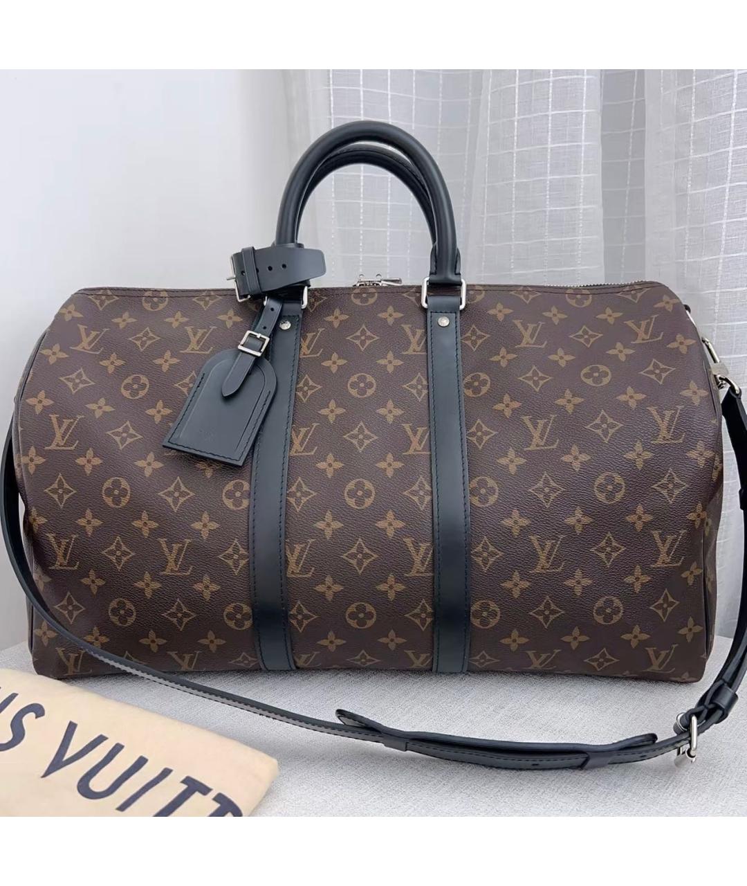 LOUIS VUITTON Коричневая канва дорожная/спортивная сумка, фото 8