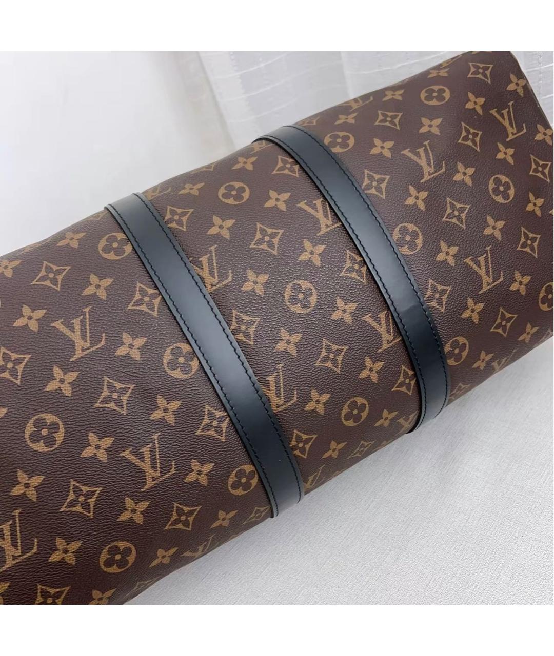 LOUIS VUITTON Коричневая канва дорожная/спортивная сумка, фото 3