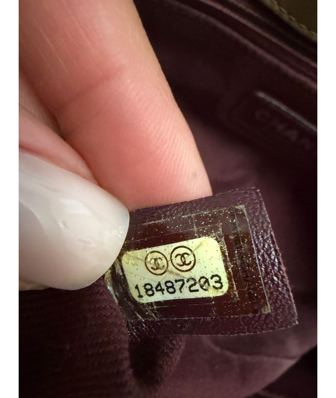 CHANEL Бежевая кожаная сумка через плечо, фото 5