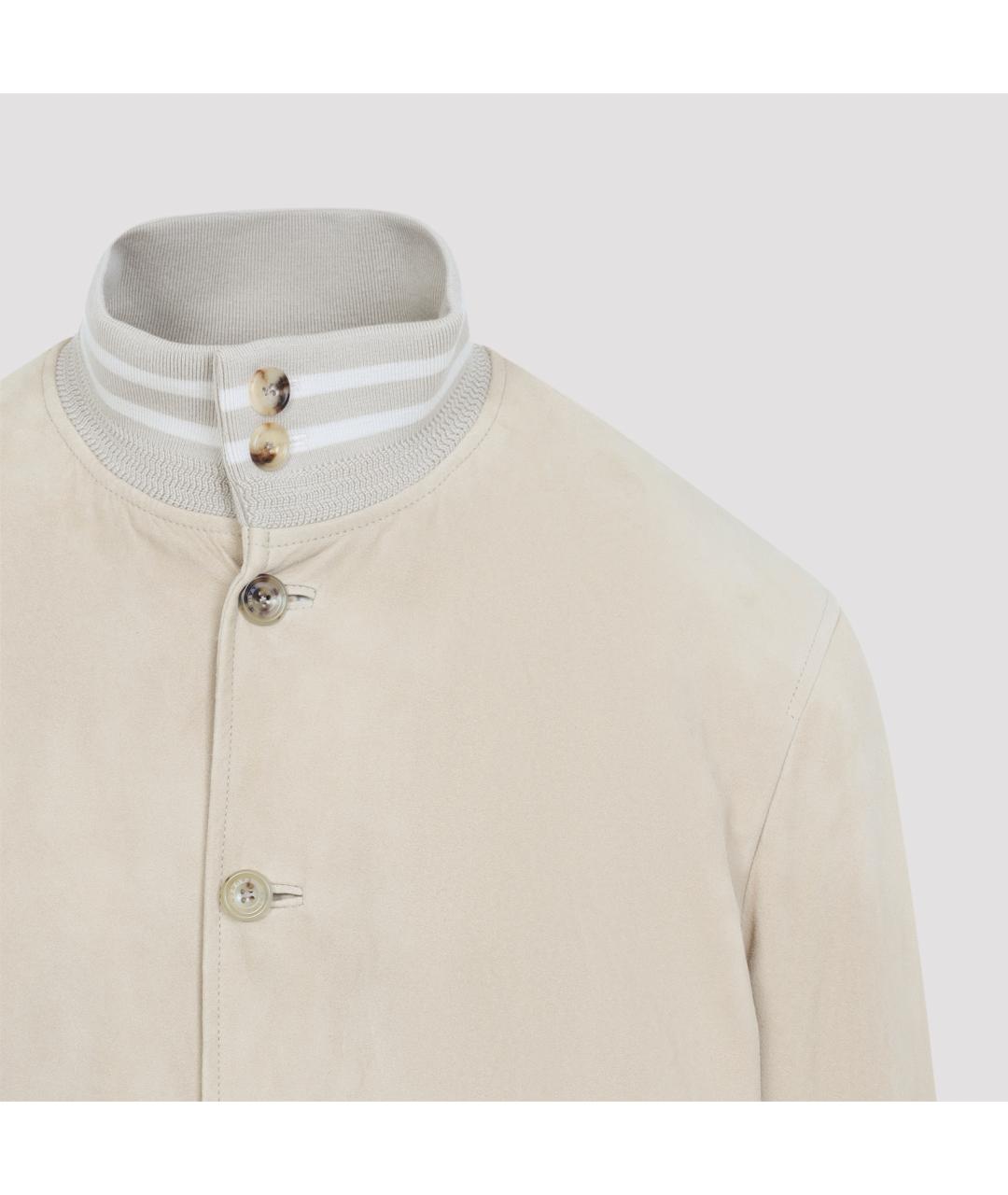 RALPH LAUREN PURPLE LABEL Бежевая замшевая куртка, фото 5