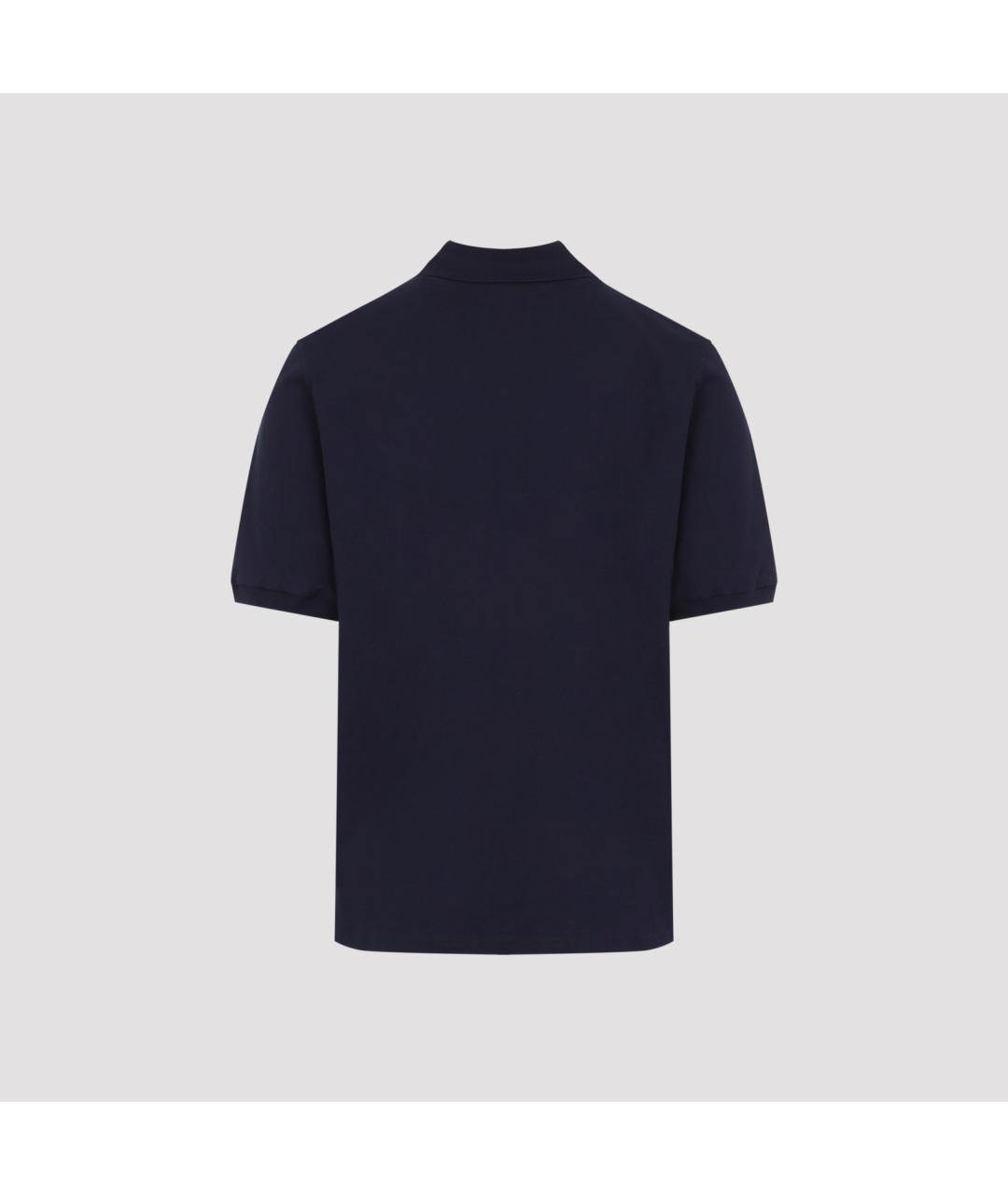 RALPH LAUREN PURPLE LABEL Темно-синее хлопковое поло с коротким рукавом, фото 3