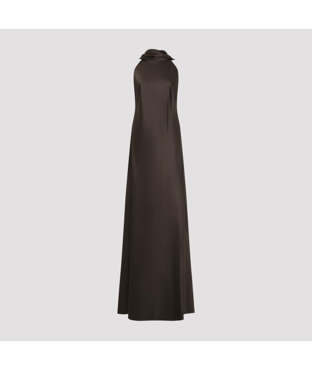 RALPH LAUREN COLLECTION Коричневое вискозное вечернее платье, фото 2