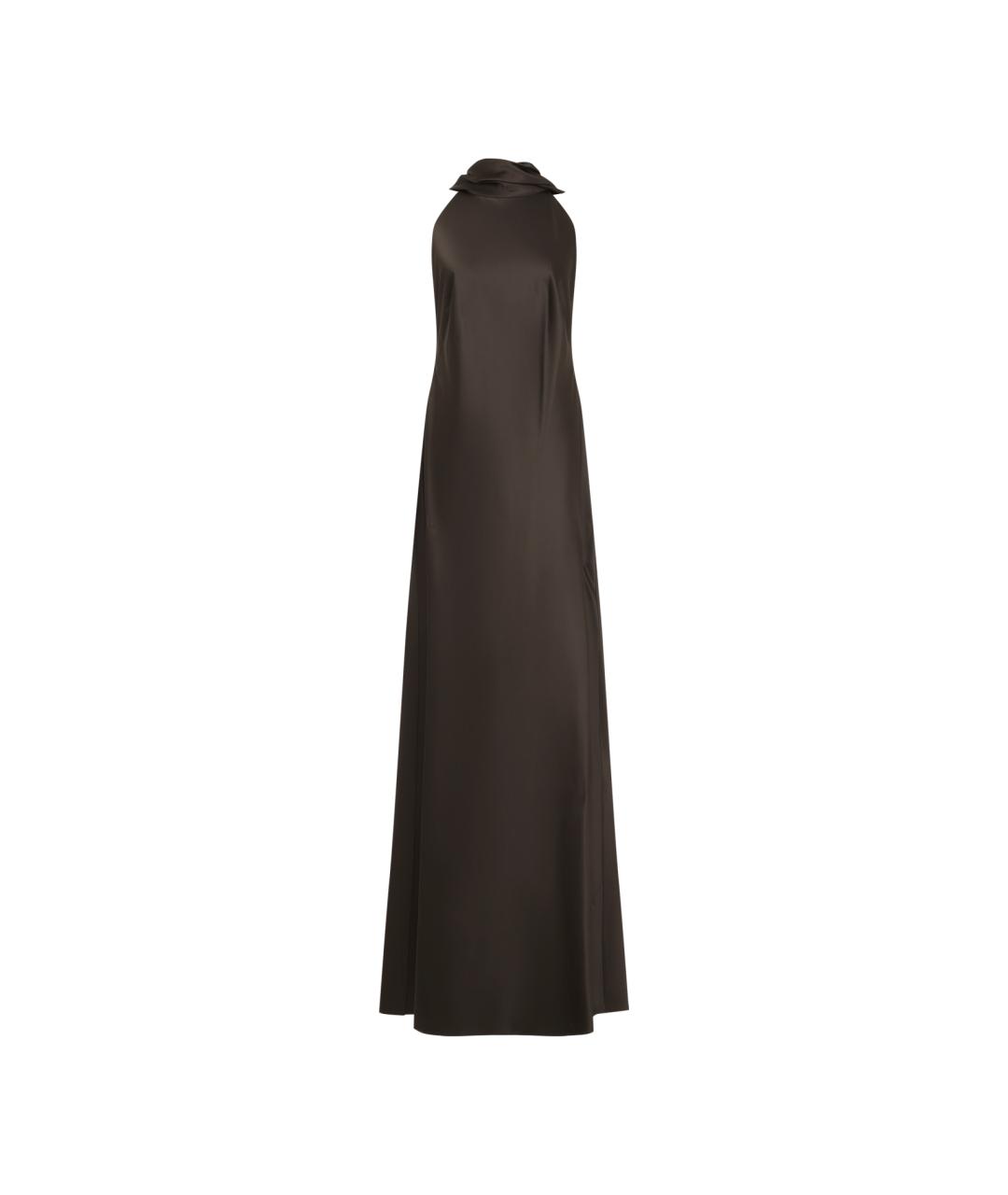 RALPH LAUREN COLLECTION Коричневое вискозное вечернее платье, фото 1