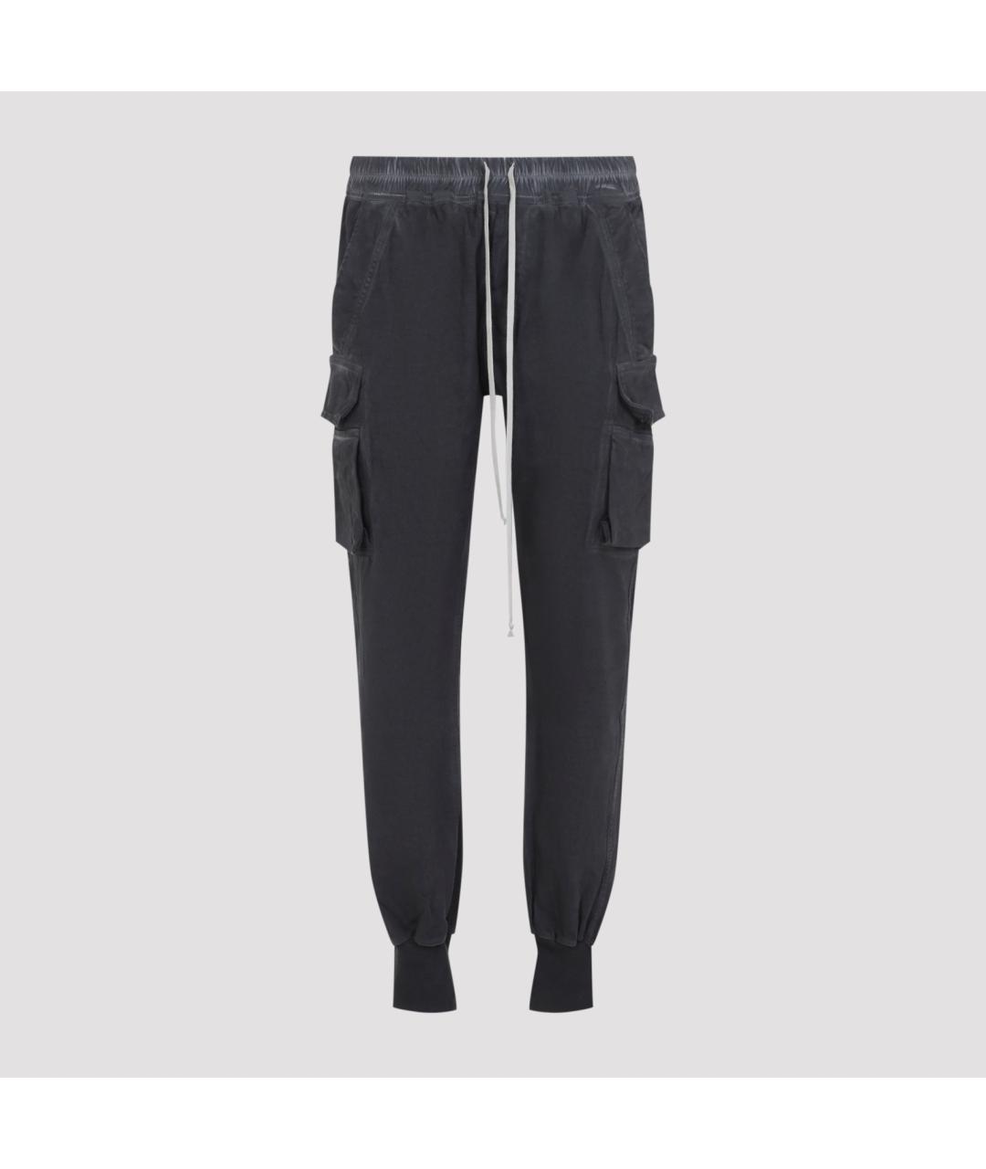 RICK OWENS DRKSHDW Черные хлопковые повседневные брюки, фото 2