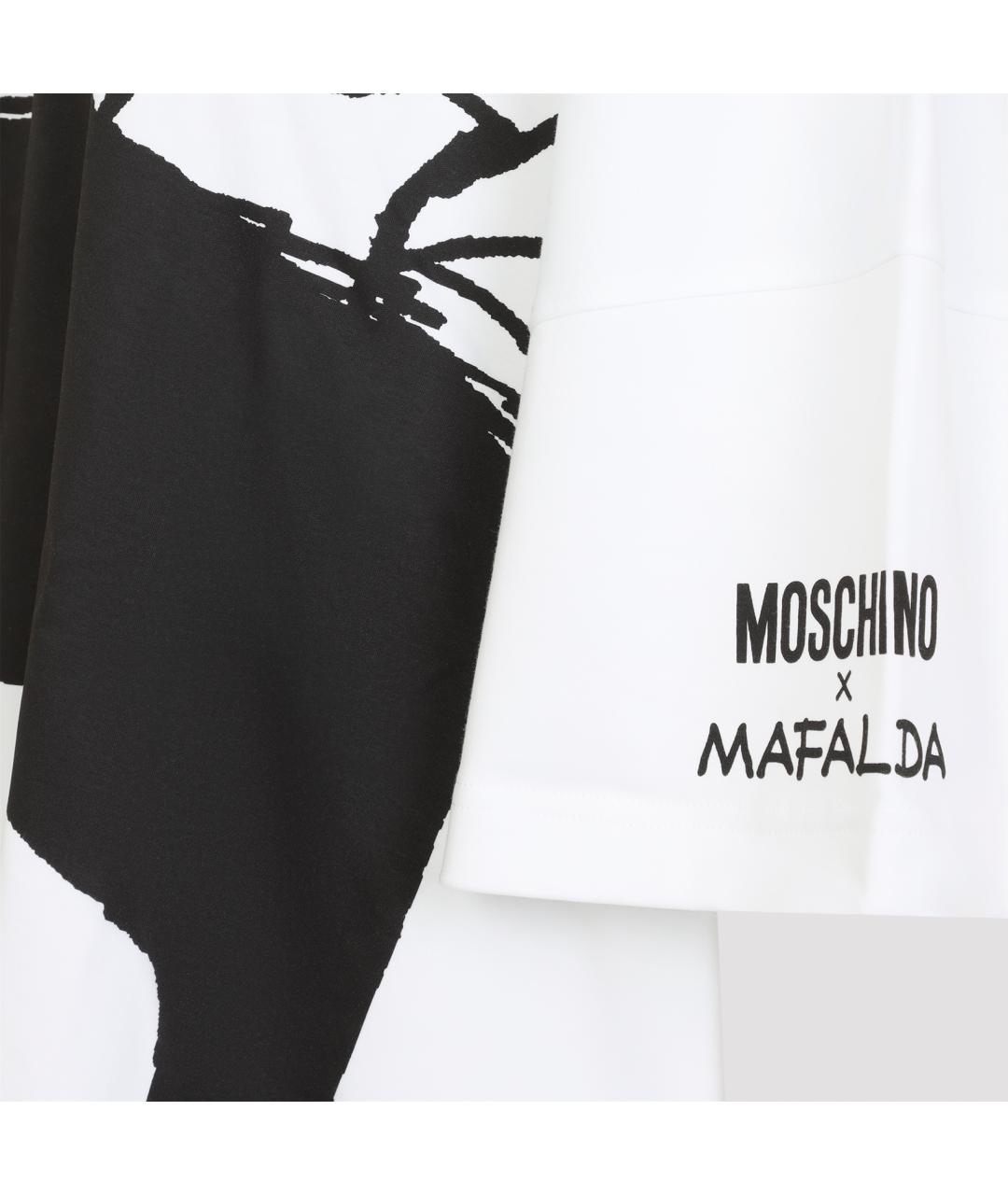 MOSCHINO Белое хлопковое повседневное платье, фото 5