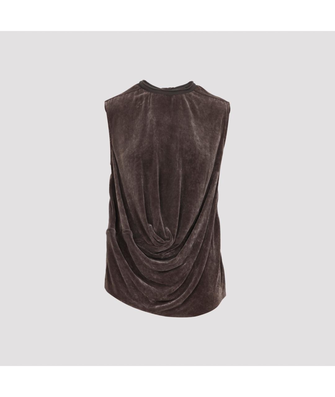 RICK OWENS Коричневая вискозная блузы, фото 2