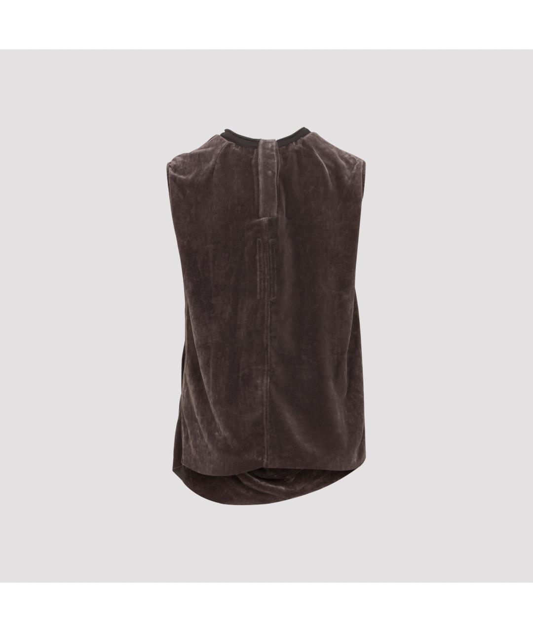 RICK OWENS Коричневая вискозная блузы, фото 3